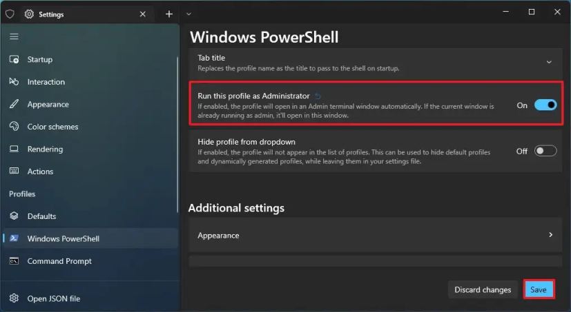 Activer toujours exécuter PowerShell en tant qu'administrateur