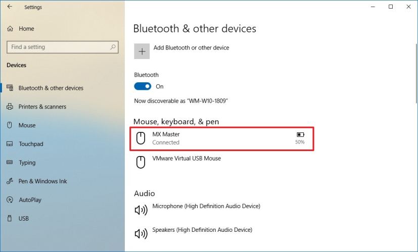 État du niveau de batterie Bluetooth