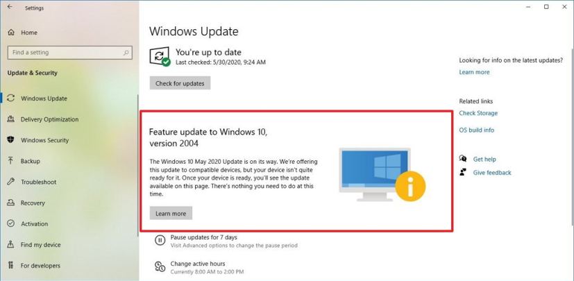 Windows 10 version 2004 vérifier la compatibilité