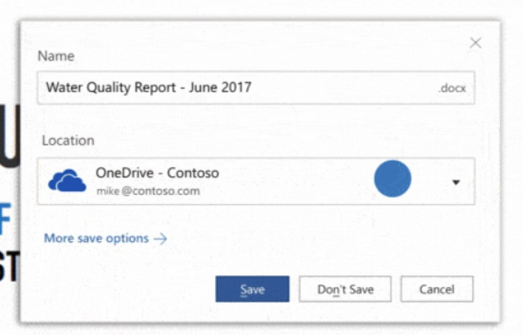 Emplacement par défaut OneDrive pour les documents Office 