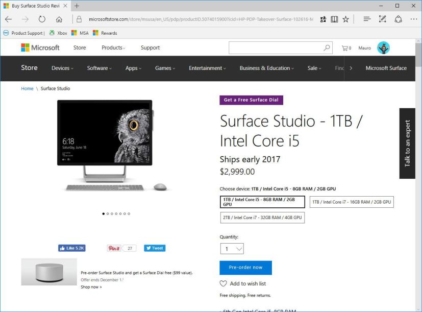 Surface Studio sera disponible début 2017