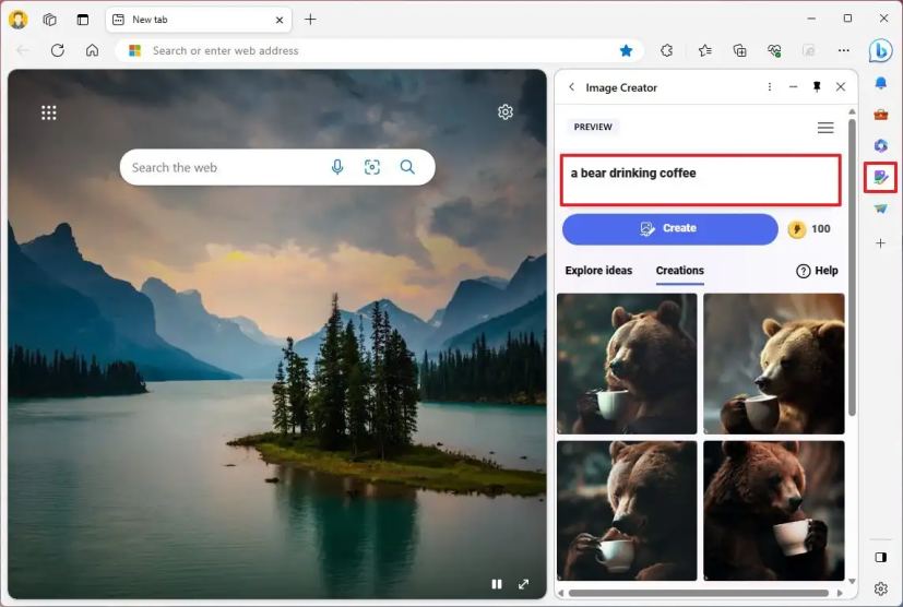 Créateur d'images Microsoft Edge