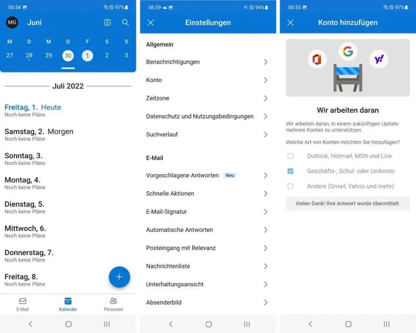 Outlook Light pour Android