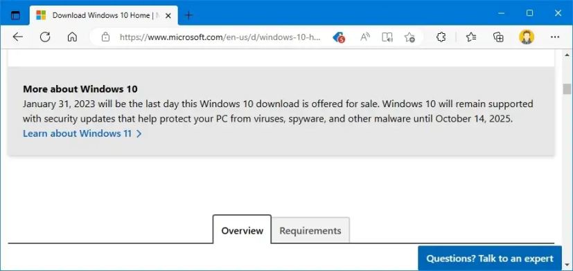 Détails de la licence du produit Windows 10