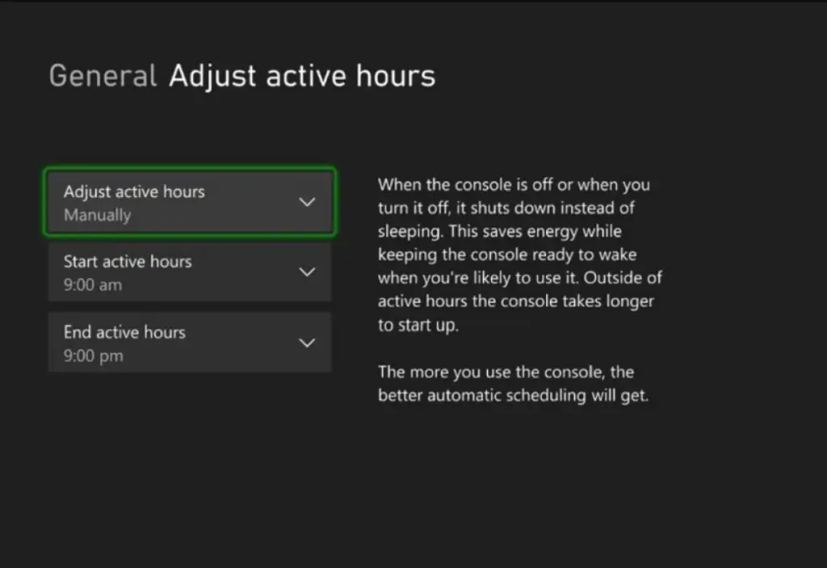 Heures d'activité Xbox