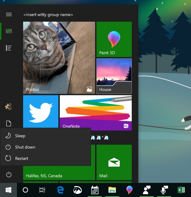 Modifications du menu Démarrer avec Windows 10 build 18290