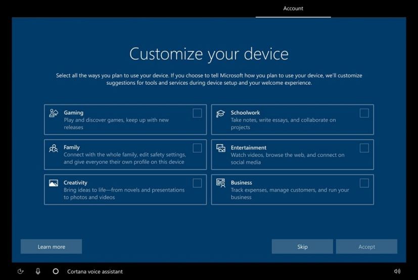 Windows 10 Personnalisez votre appareil OOBE