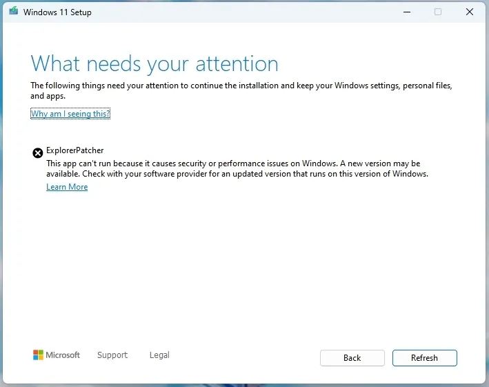 Erreur bloquée lors de l'installation de Windows 11