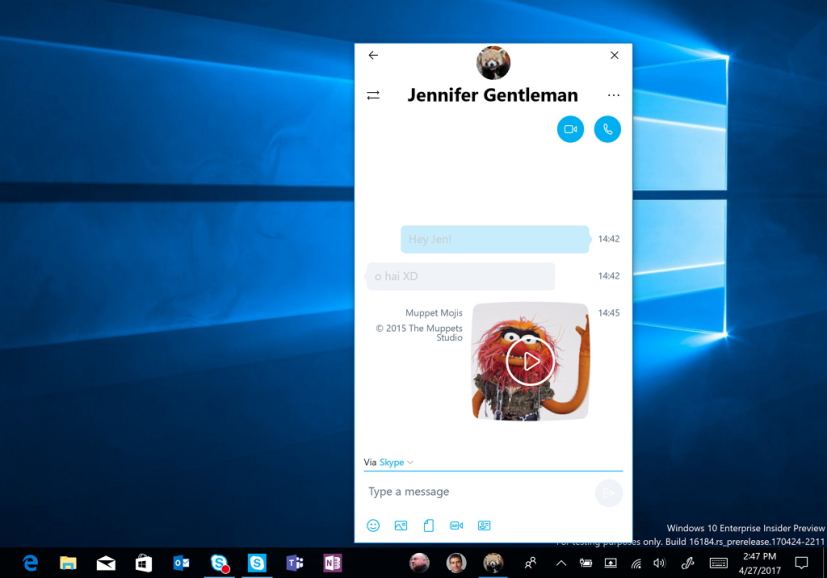 Mes contacts sous Windows 10