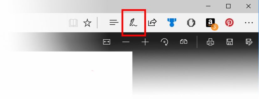 Bouton du lecteur PDF Microsoft Edge