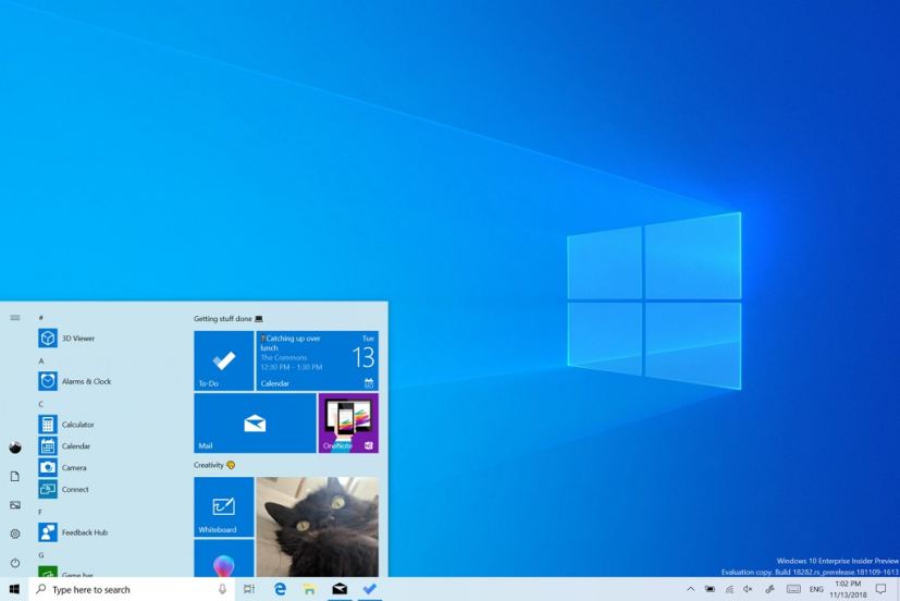 Windows 10 19H1 avec thème clair
