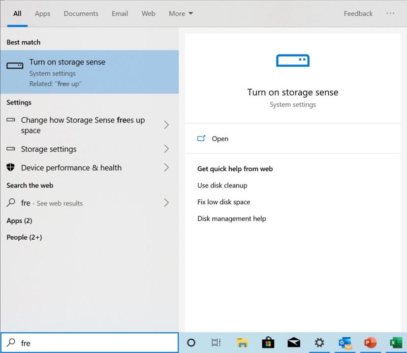 Recherche Windows sur Windows 10 build 18963
