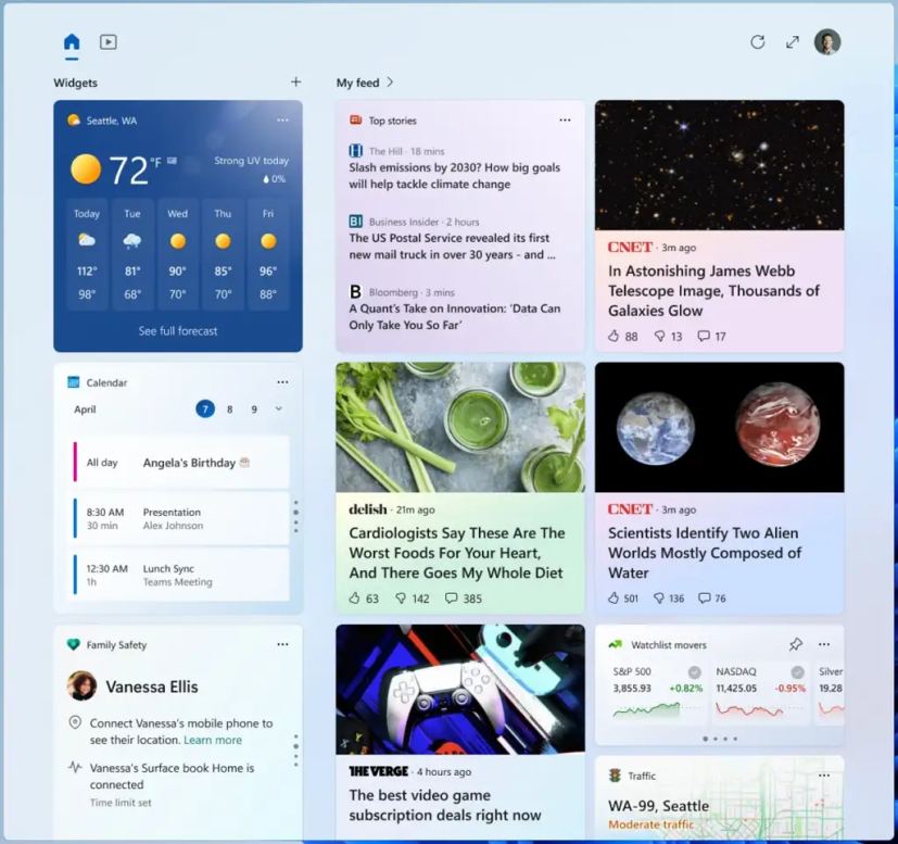 Nouvelle interface utilisateur des widgets