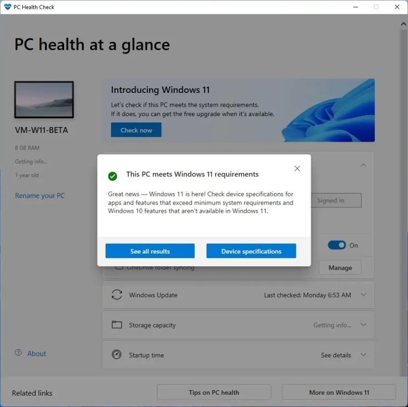 Application Bilan de santé PC