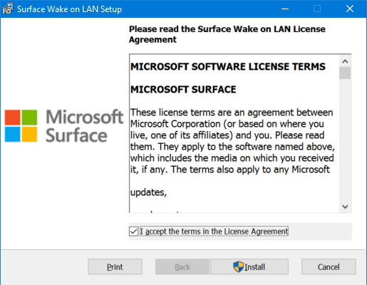 Configuration du réveil de surface sur réseau local