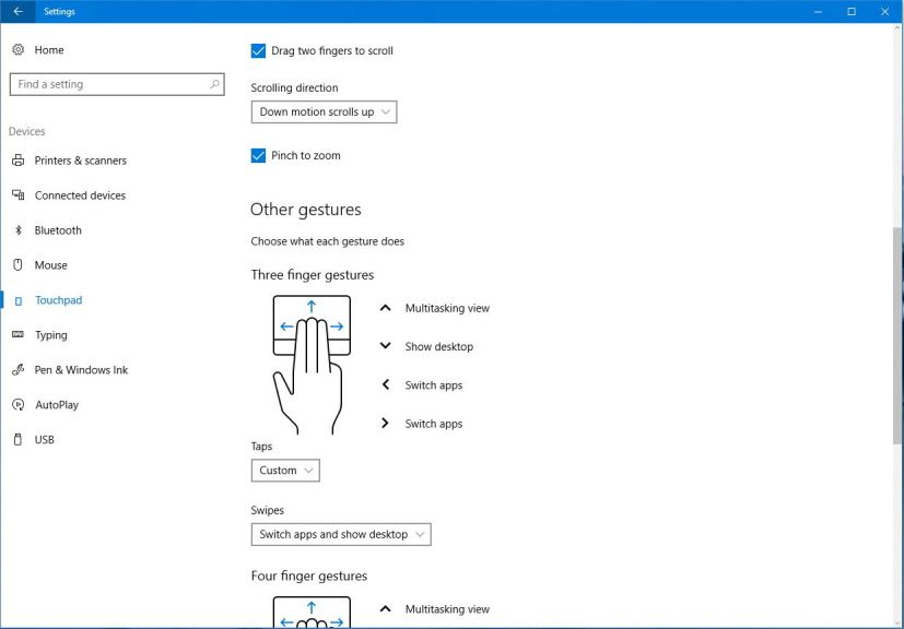 Paramètres du pavé tactile virtuel sur Windows 10