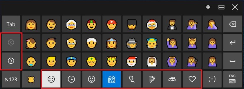 Clavier emoji Windows 10