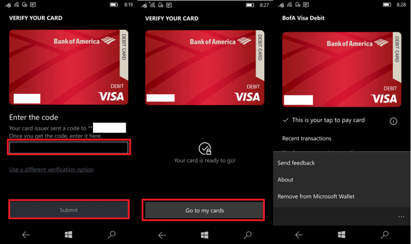 Appuyez pour payer avec Microsoft Wallet