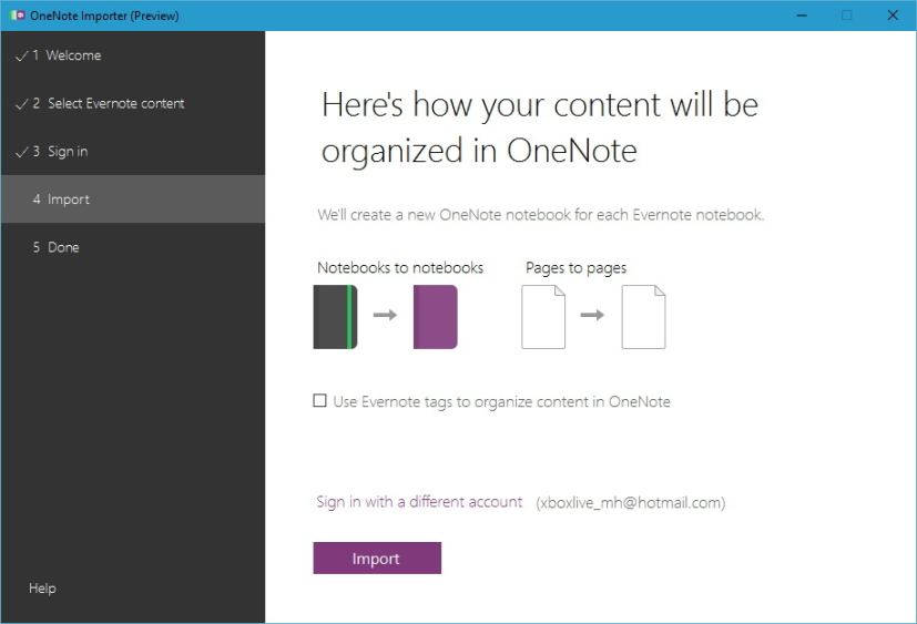 Importer Evernote dans OneNote