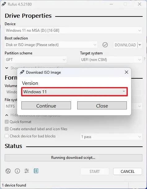 Téléchargement ISO de Rufus Windows 11 24H2