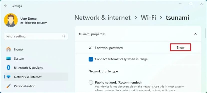 Paramétrage du mot de passe du réseau Wi-Fi