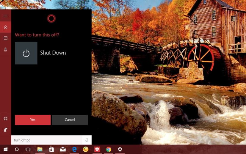 Cortana désactive la commande PC
