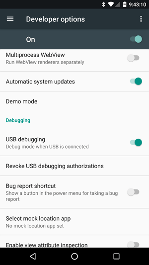 Android active le débogage USB 