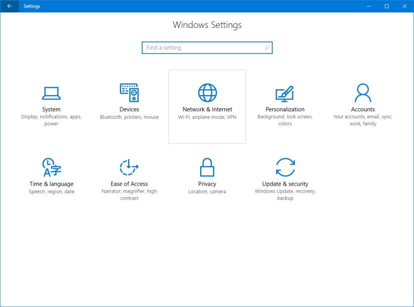 Paramètres réseau et Internet de Windows 10