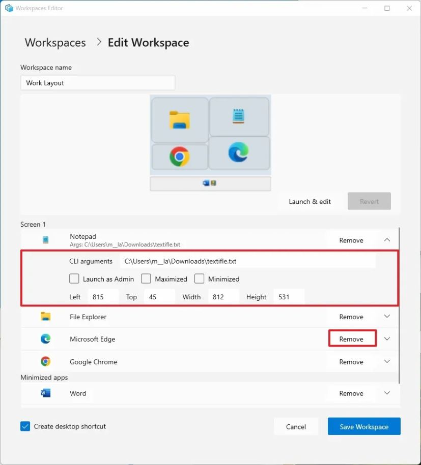 Configuration de l'espace de travail PowerToys