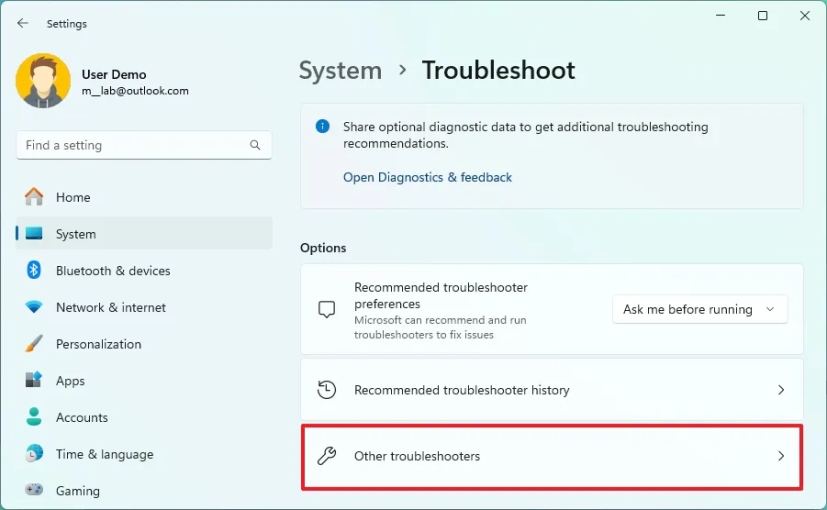 Ouvrir d'autres outils de dépannage