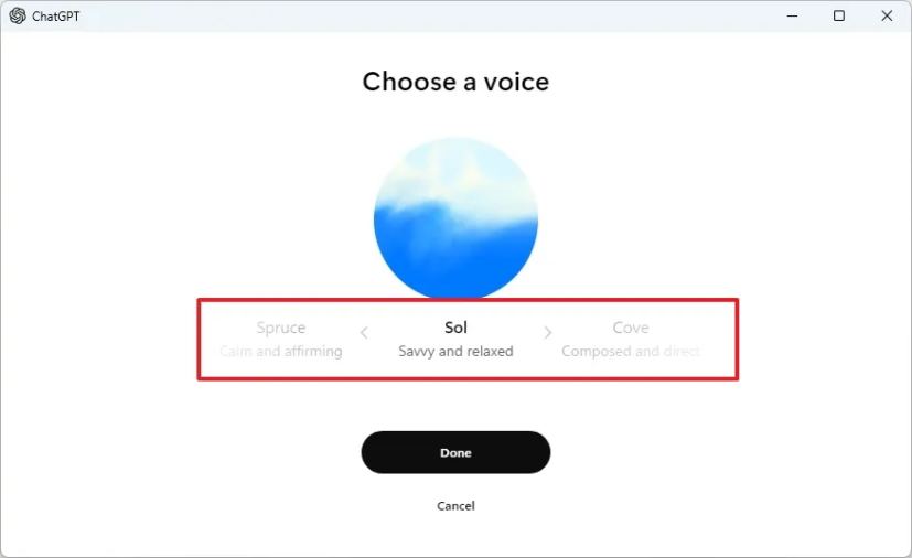 ChatGPT change la voix sur l'application