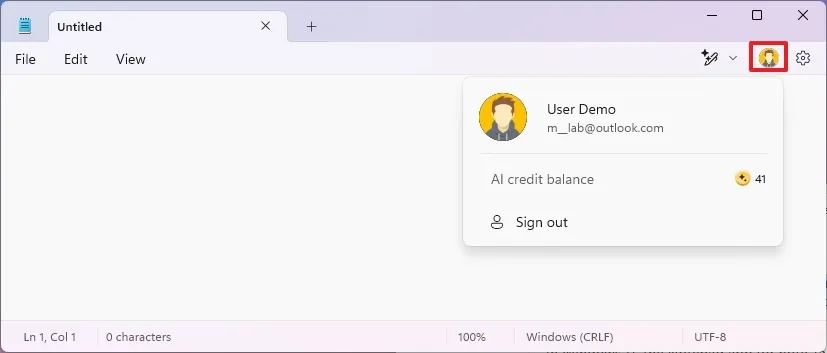 Option de connexion au Bloc-notes