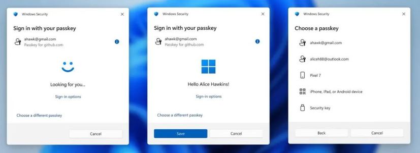 Expérience utilisateur des informations d’identification Windows Hello